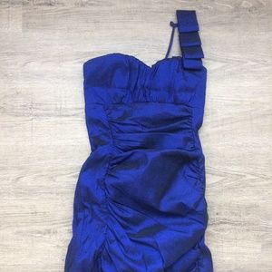 Vibrant blue asymmetric dress